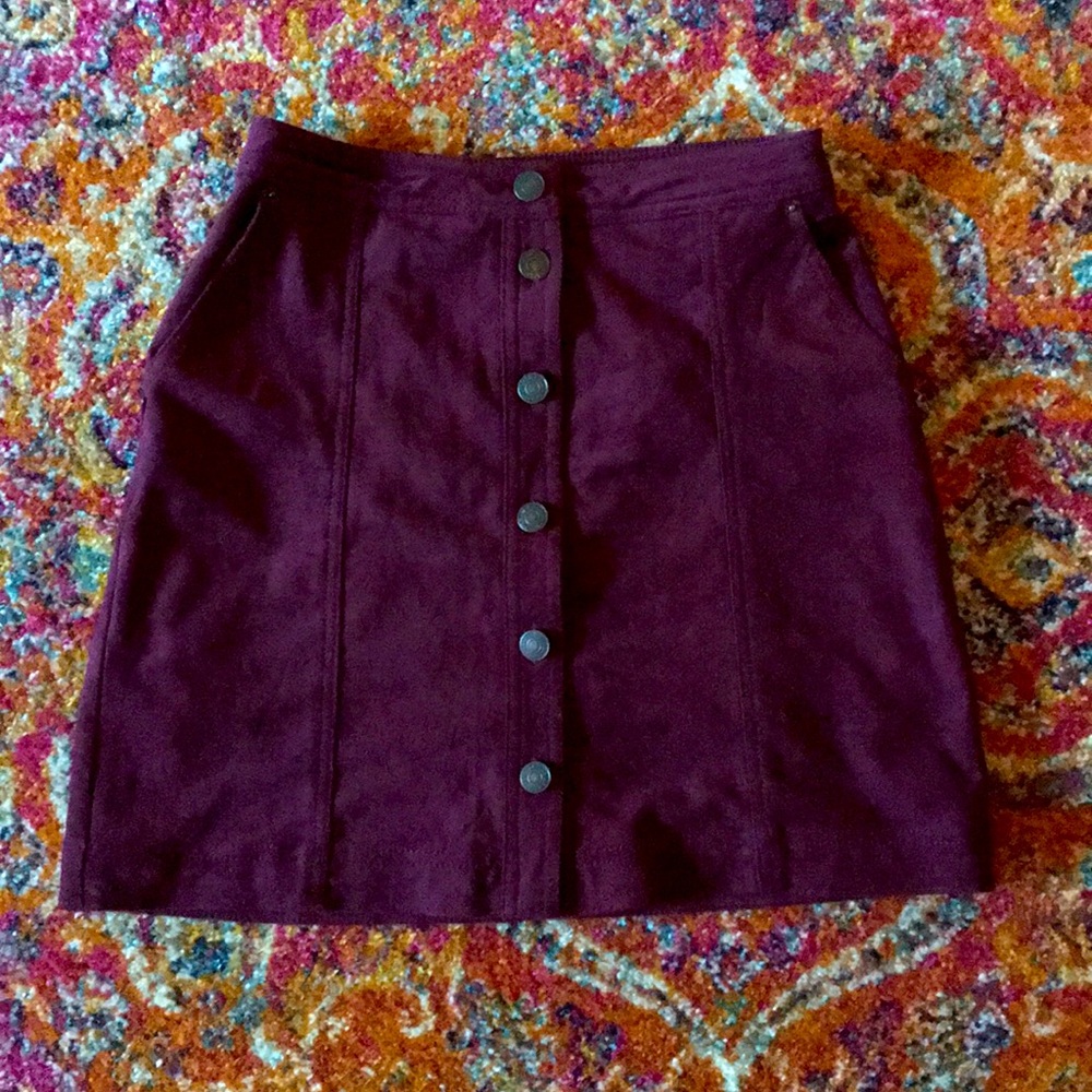 Faux suede mini skirt
